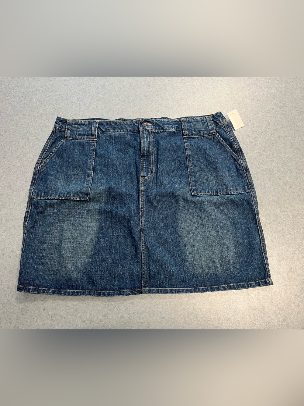 Kmart Y2K Route 66 Blue Jean Cargo Pocket Denim Skirt—Women’s Plus Size 22